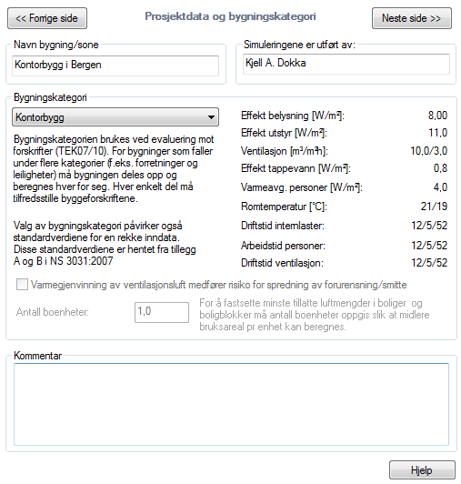 Prosjektdata