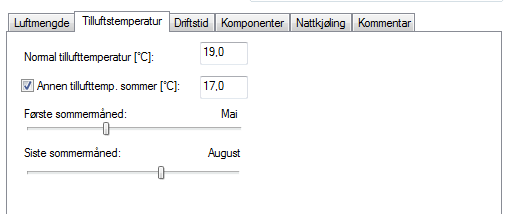 Tilluftstemperatur